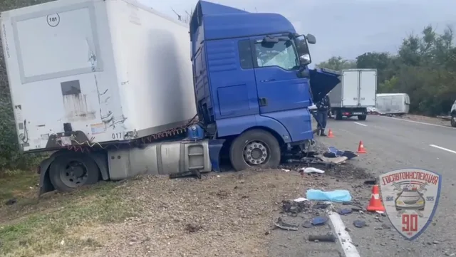 Два человека погибли в тройном ДТП с грузовиком на трассе в Тихорецком районе
