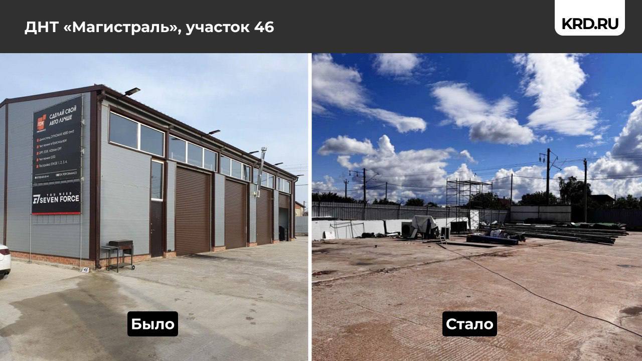 Автосервис-самострой снесли в Прикубанском округе Краснодара
