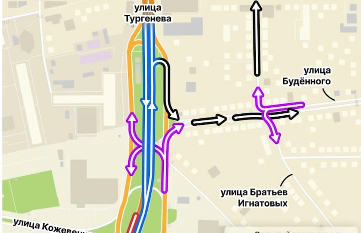 Власти Краснодара: из-за ремонта изменится движение у Тургеневского моста