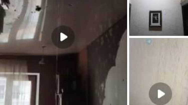 Дом в Новороссийске, который пострадал от атаки БПЛА, теперь залило дождем