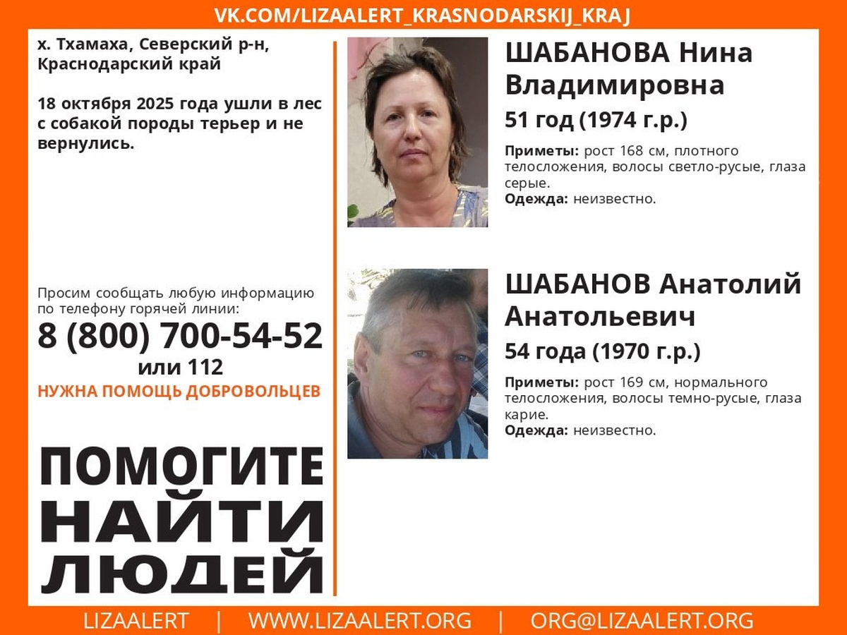 На Кубани третьи сутки ищут пропавшую в лесу семью грибников с собакой