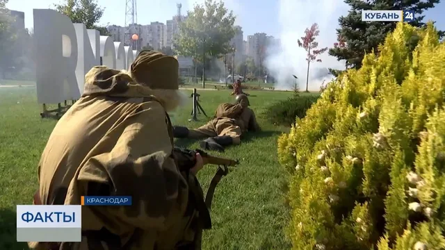 Реконструкцию боя за освобождение Кубани провели в Краснодаре